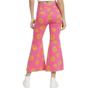 We The Free Youth Quake Printed Crop Flare Bell Bottom Pants Daisy’s Flowers New